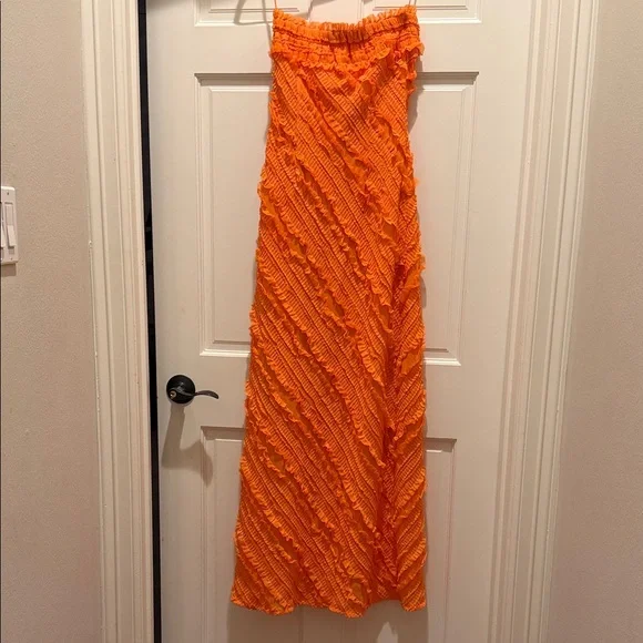 Endless Rose Vibrant Orange Ruffle Maxi Dress - Picture 4 of 4